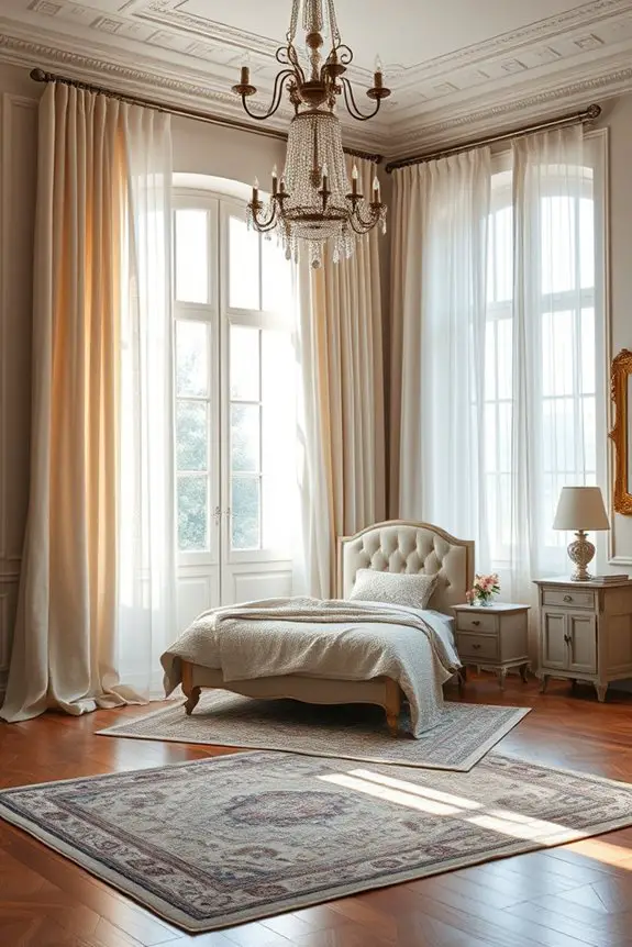 layered velvet and sheer curtains