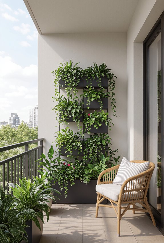 layered vertical greenery for balconies