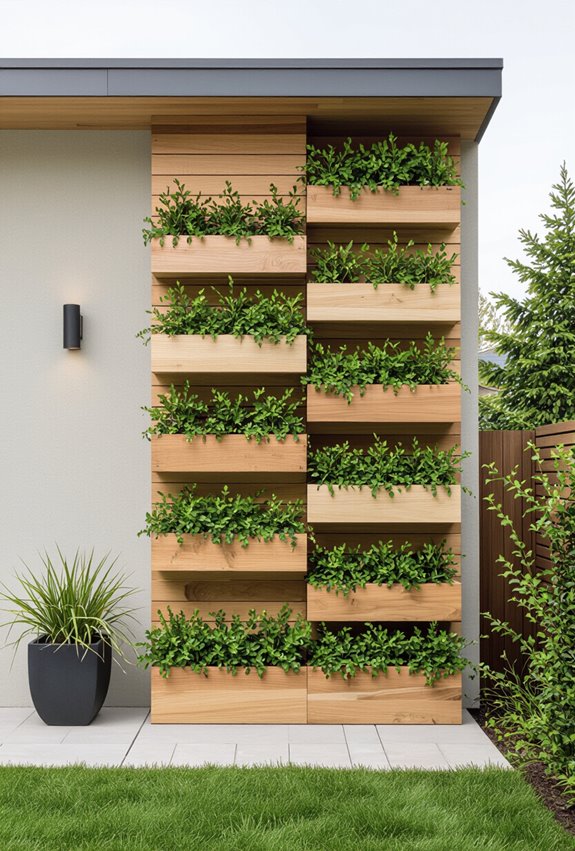 layered vertical succulent herbery