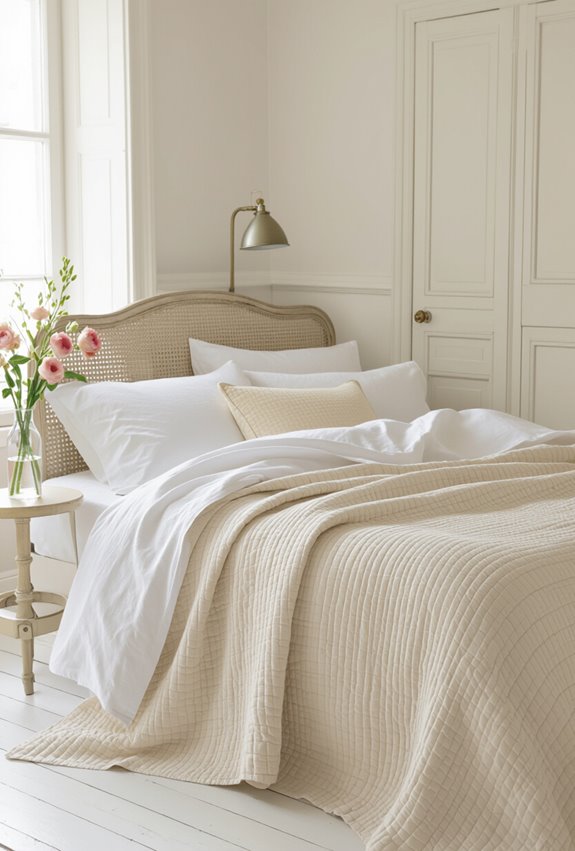layered vintage french linens