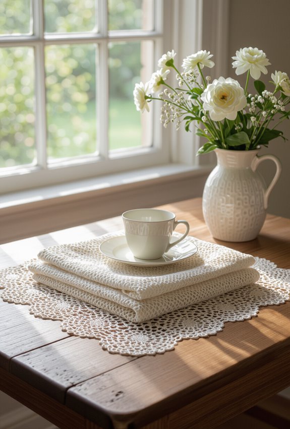 layered vintage lace textures