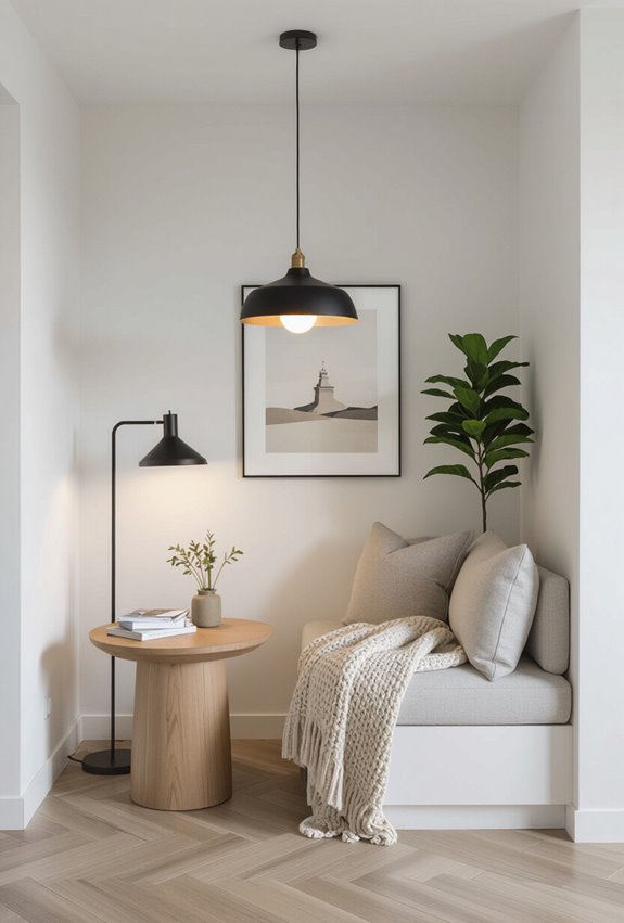 layered warm task lighting