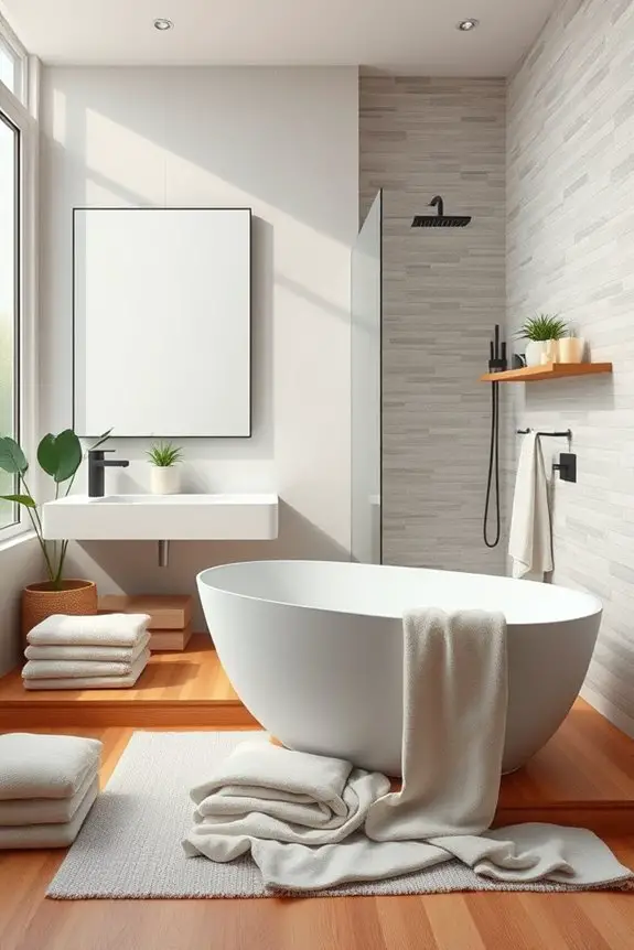 layering textures in bathrooms