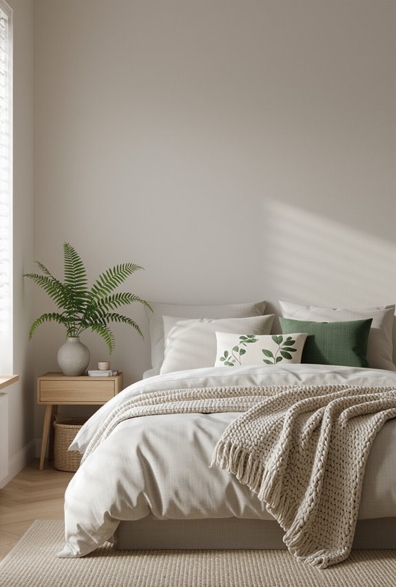 leaf motif mixed green pillows
