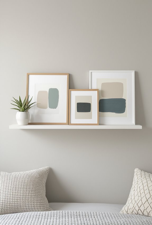 leanable rotating gallery shelves
