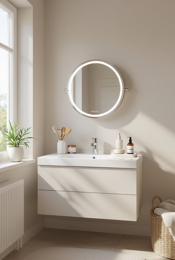 led swivel magnifying vanity mirror
