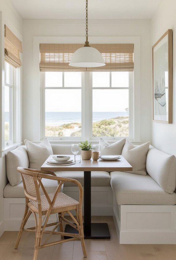 light airy coastal banquette vibes