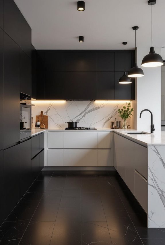 light backsplash brightens black floors