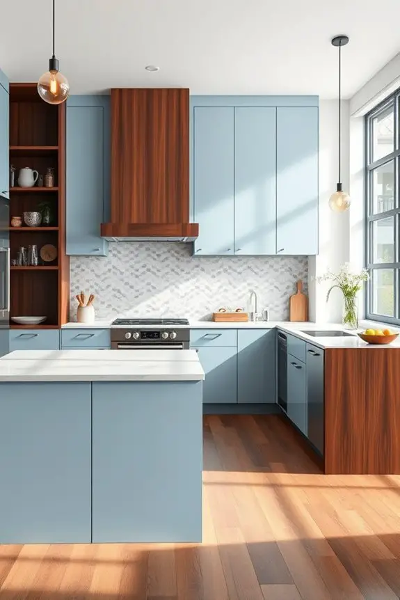 light blue cocoa kitchen elegance