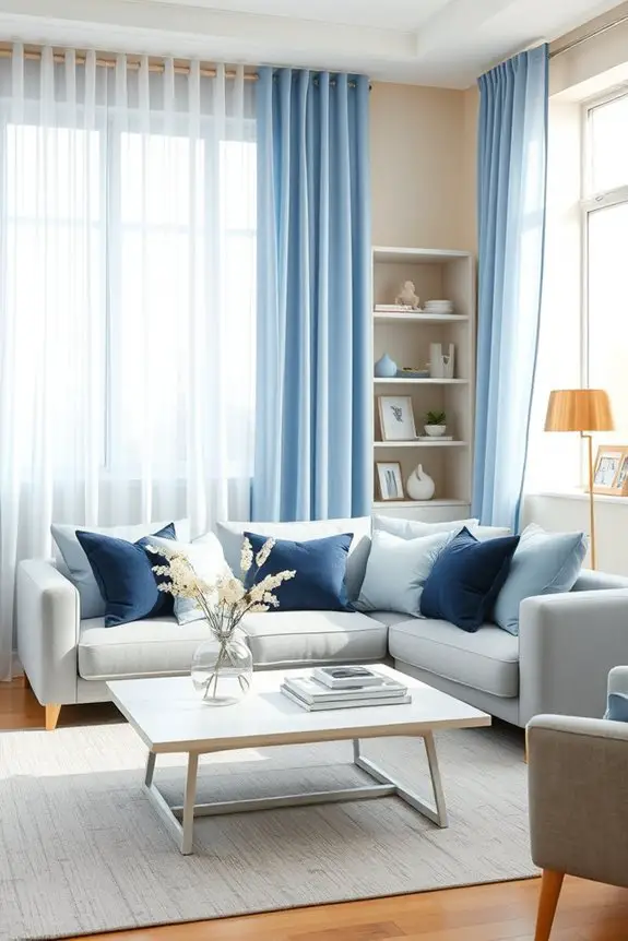 light blue curtain elegance