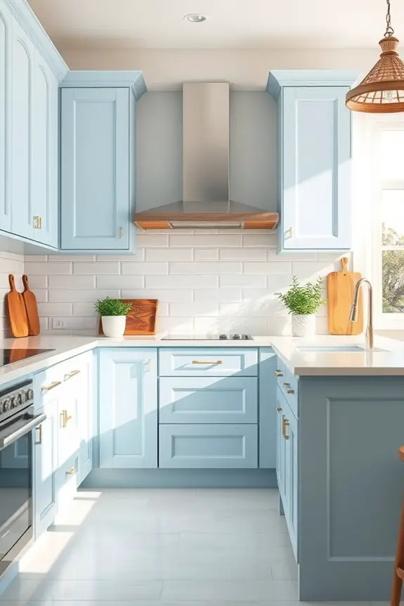 light blue rustic kitchen