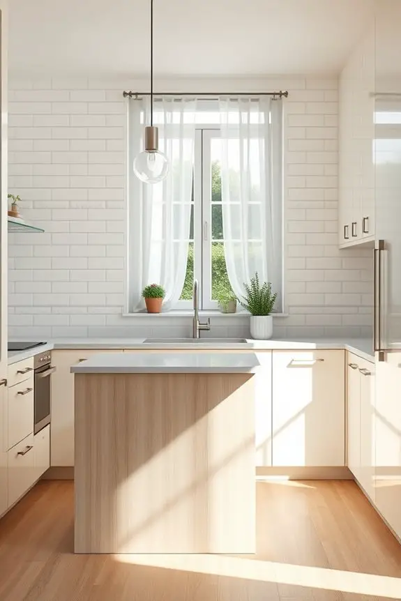 light colored backsplash expands space