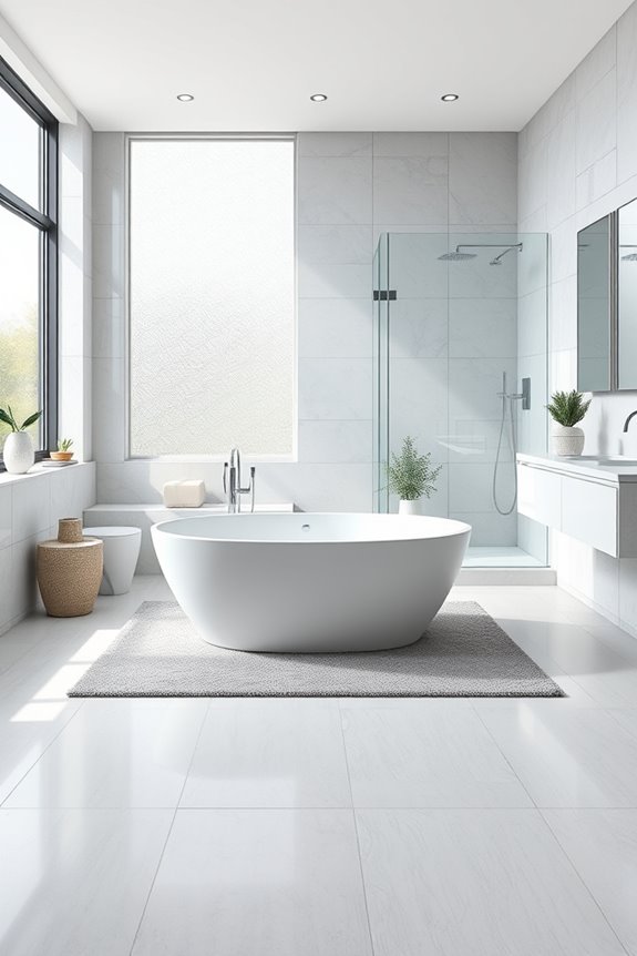 light gray serene bathroom tiles