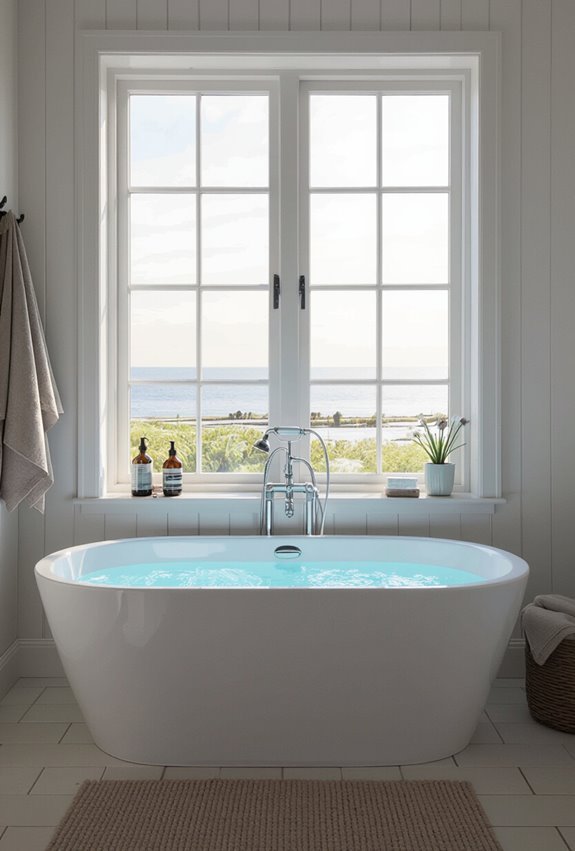 light relaxed freestanding tub