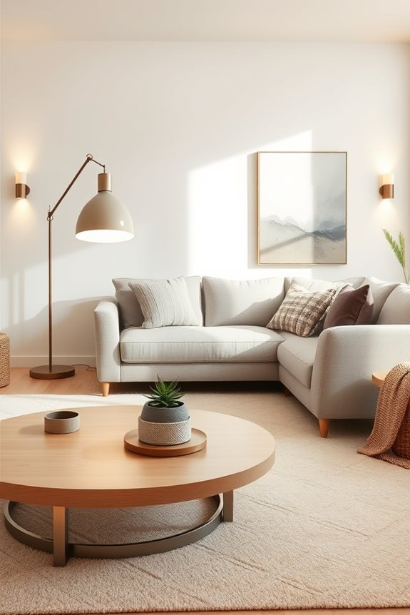 lighting enhances bold rugs