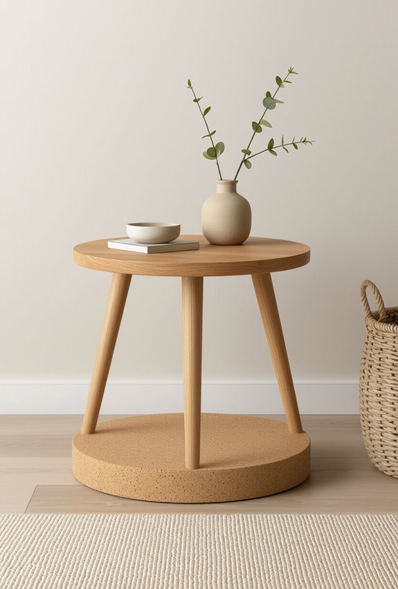 lightweight cork topped plywood bedside