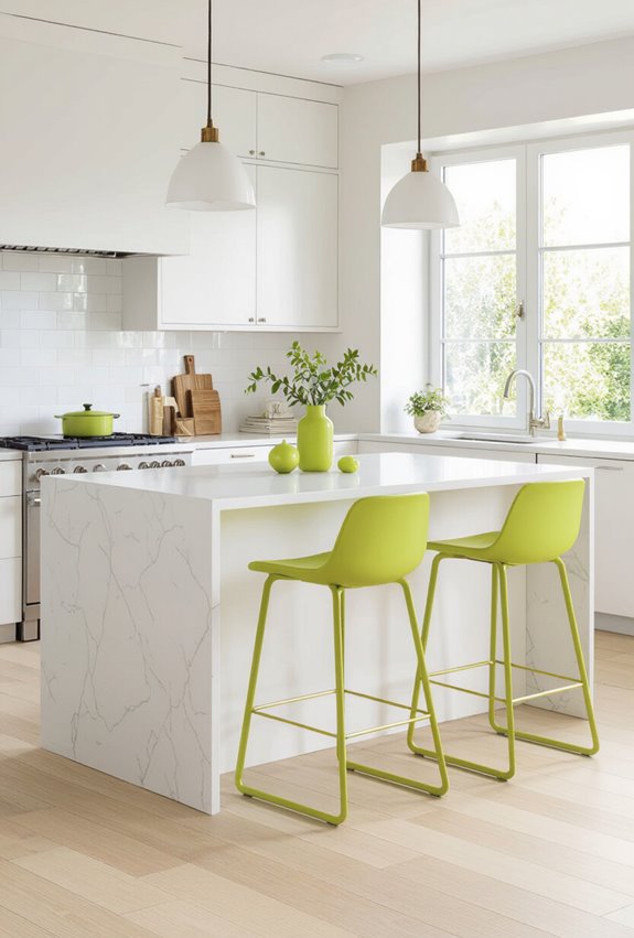 lime accents elevate neutral kitchens