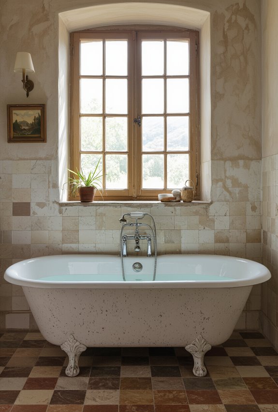 limewashed aged plaster walls