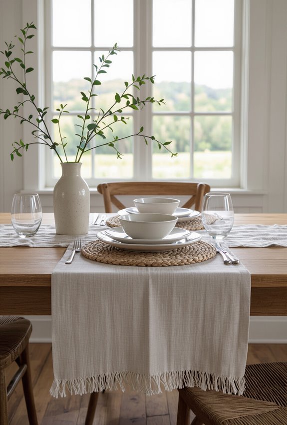 linen cotton woven runner