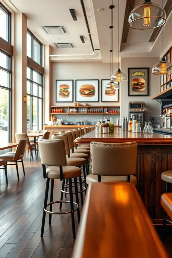 lively bar style seating arrangement