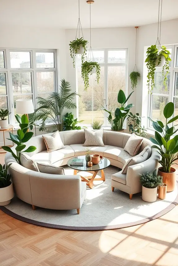 lively circular space greenery