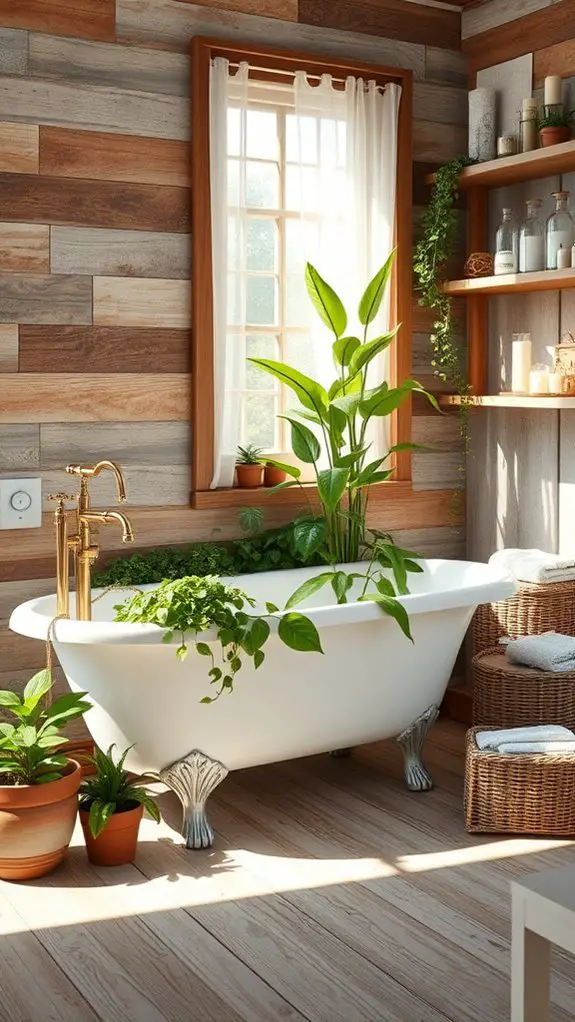 lively low maintenance bathroom greenery