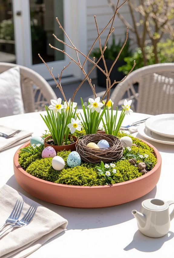 living easter patio centerpiece