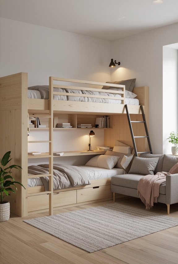 loft bed maximizes floorspace