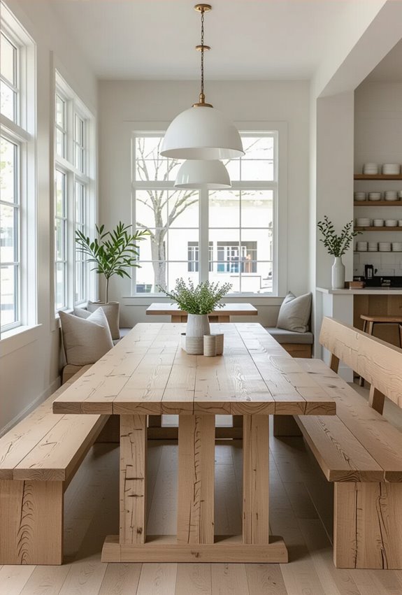 long shared farmhouse dining tables