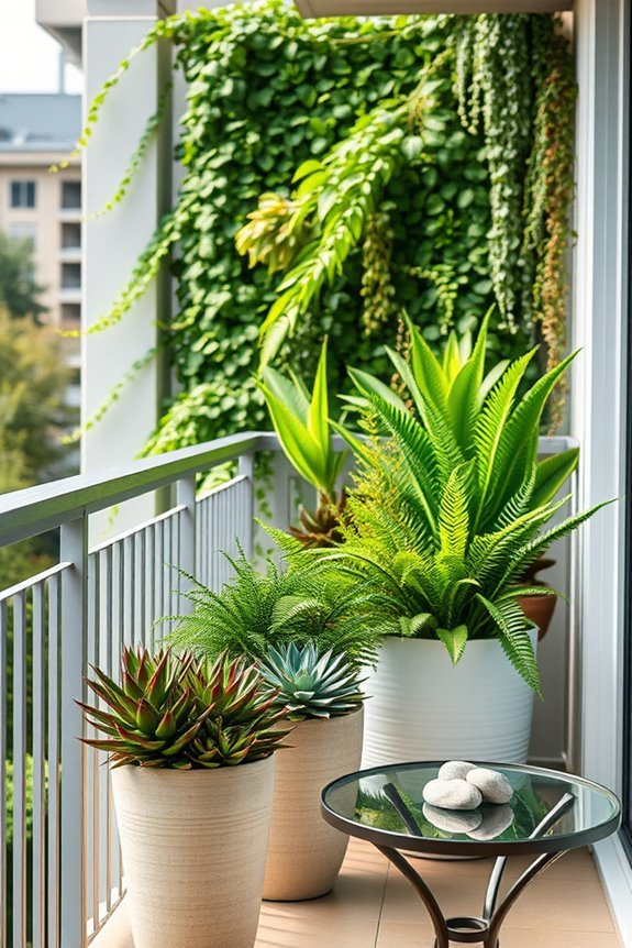 low maintenance balcony greenery