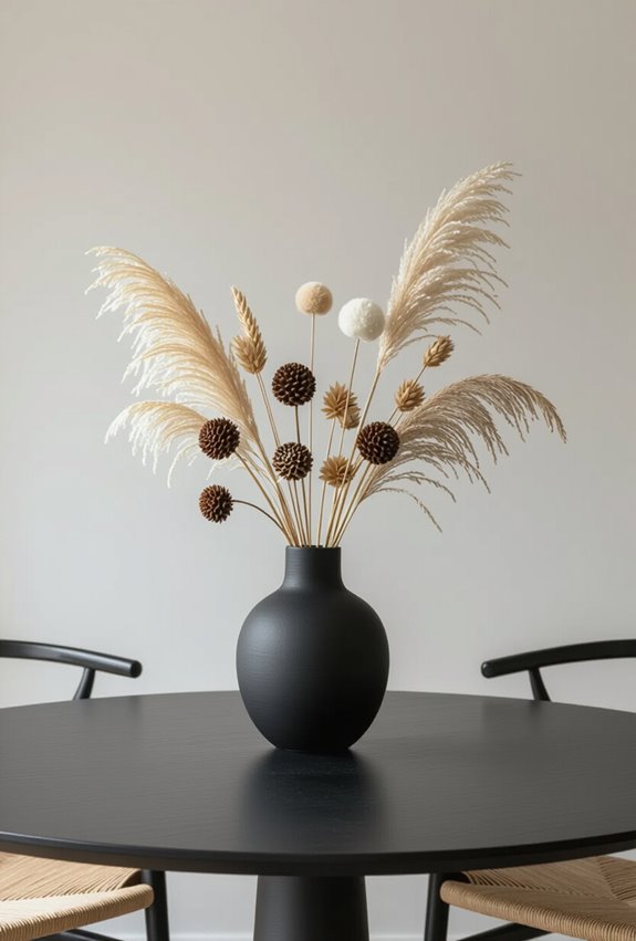 low maintenance dried pampas centerpiece