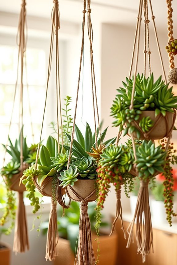 low maintenance hanging succulents