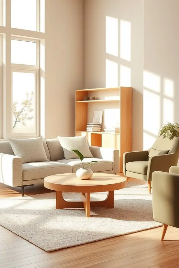 low profile furniture enhances minimalism