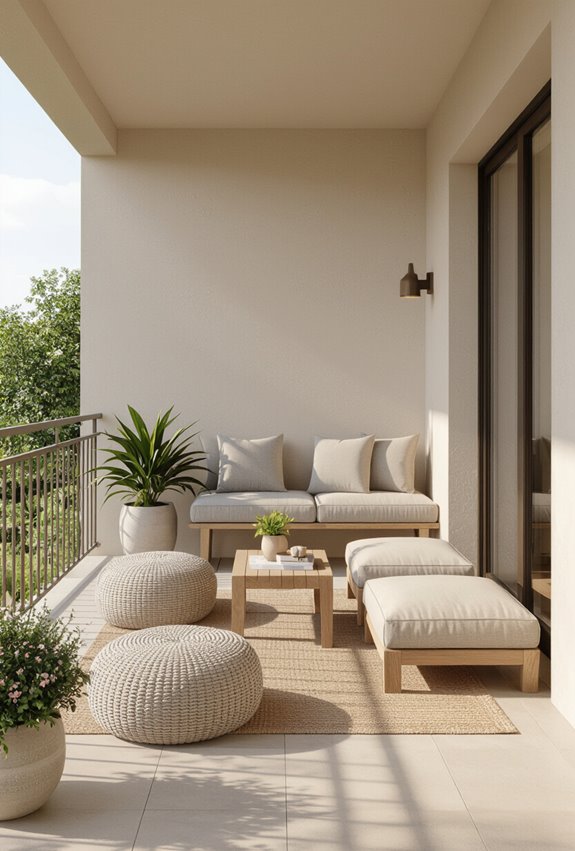 low profile poufs cotton cushions