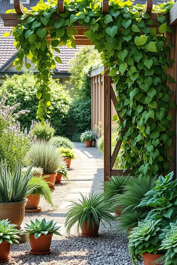 lush climbing ivy accents
