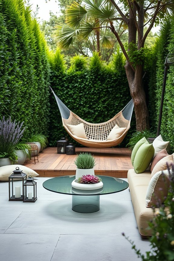 lush greenery for privacy