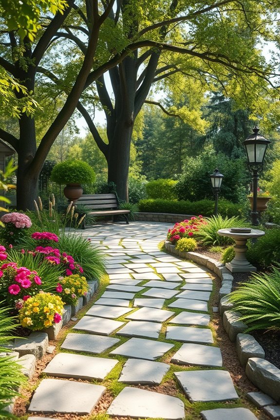 lush pathways enhance backyard charm
