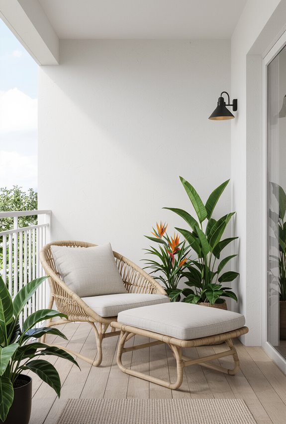 lush tropical balcony retreat