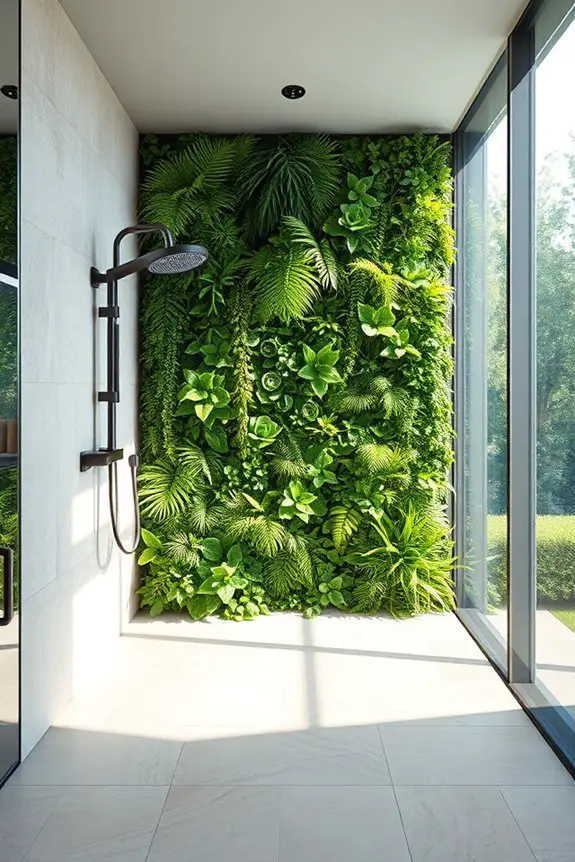 lush vertical garden shower