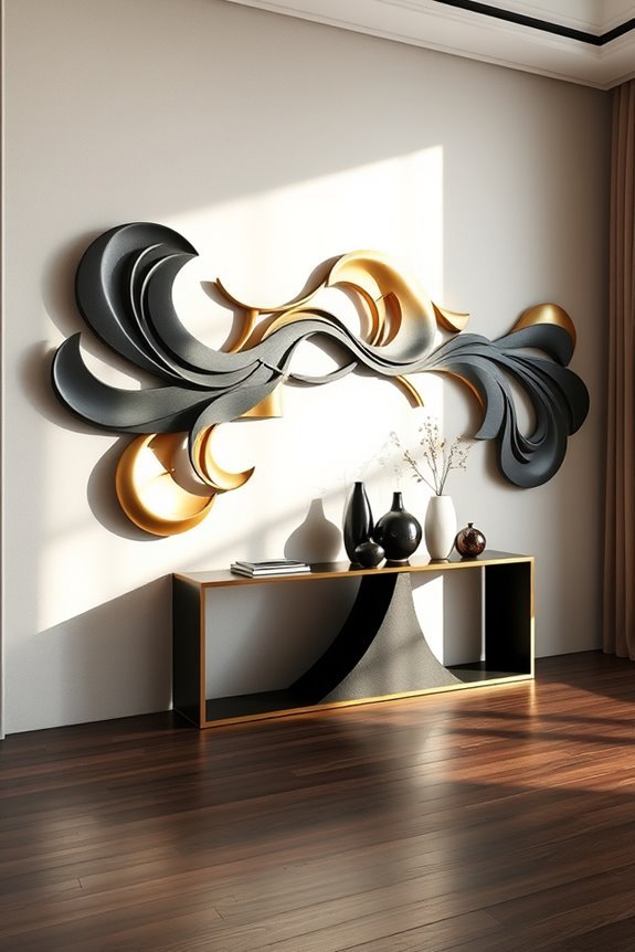 luxe black gold sculpture