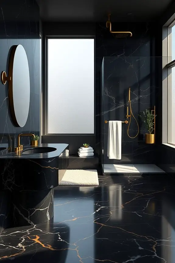 luxe black marble brass