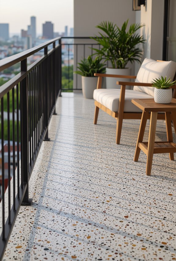 luxe durable terrazzo balcony flooring