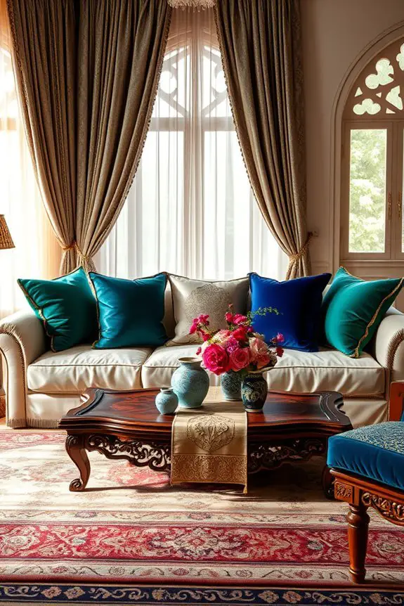 luxurious arabian fabric accents