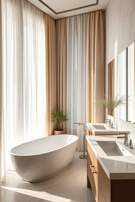 luxurious bathroom drapery styles