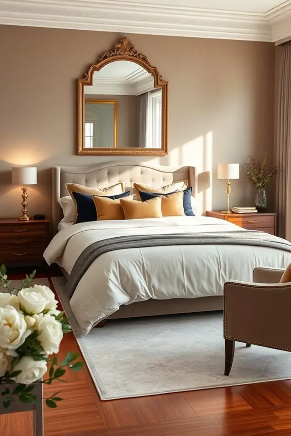 luxurious bedding enhances elegance