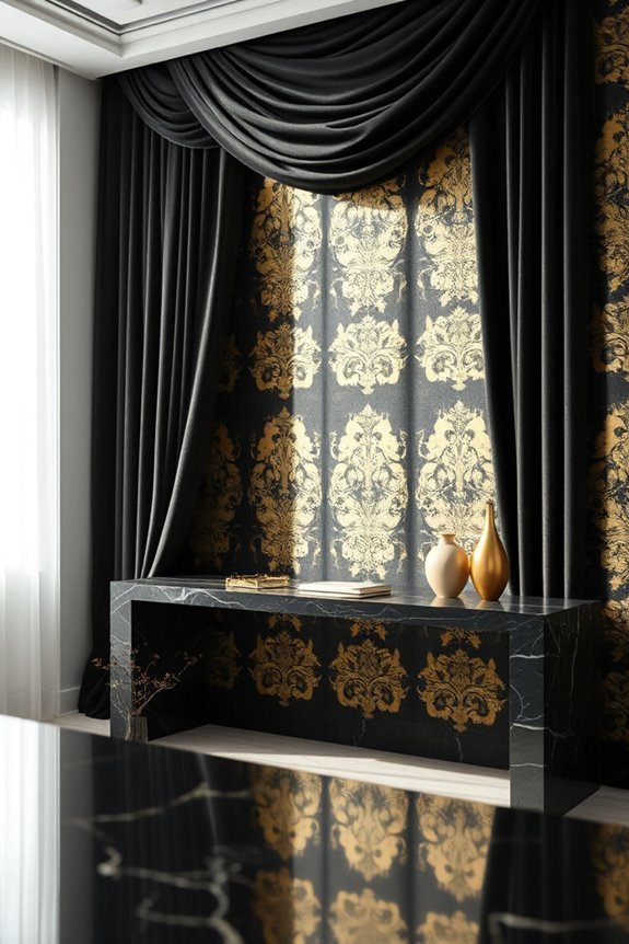 luxurious black and gold