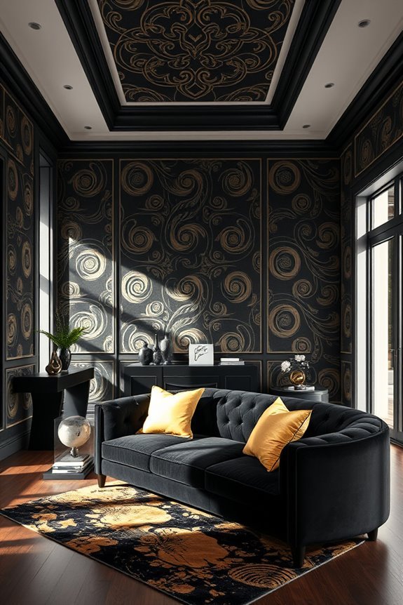 luxurious black and gold