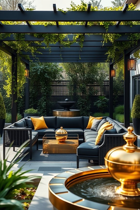 luxurious black and gold outdoor