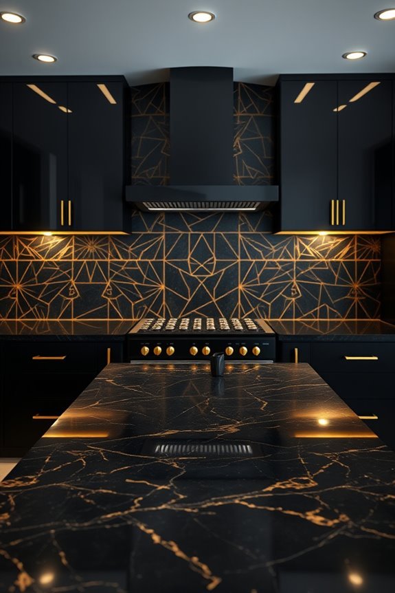 luxurious black and gold