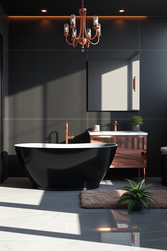 luxurious black and rose gold
